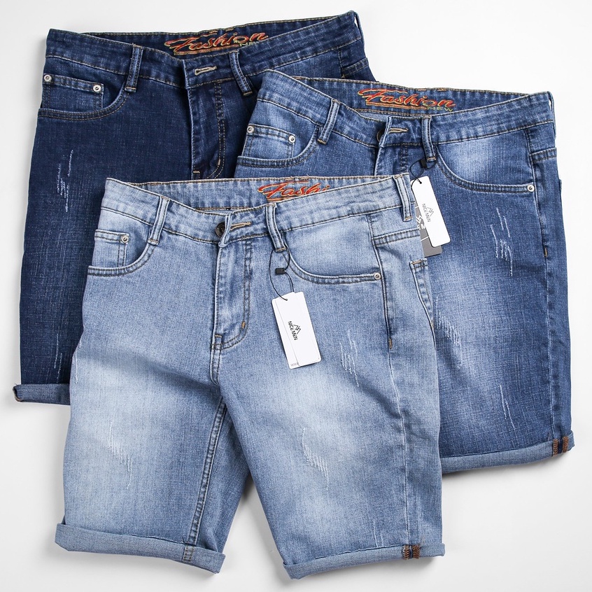Quần Short Jean Nam Ống Rộng Basic, 3 Màu Cao Cấp, Co Giãn Nhẹ, Form Dáng Chuẩn- Nicemen