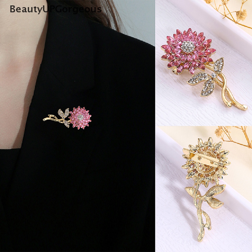 Ghim Cài Áo Hình Hoa Hướng Dương Đính Đá Pha Lê Đẹp Mắt