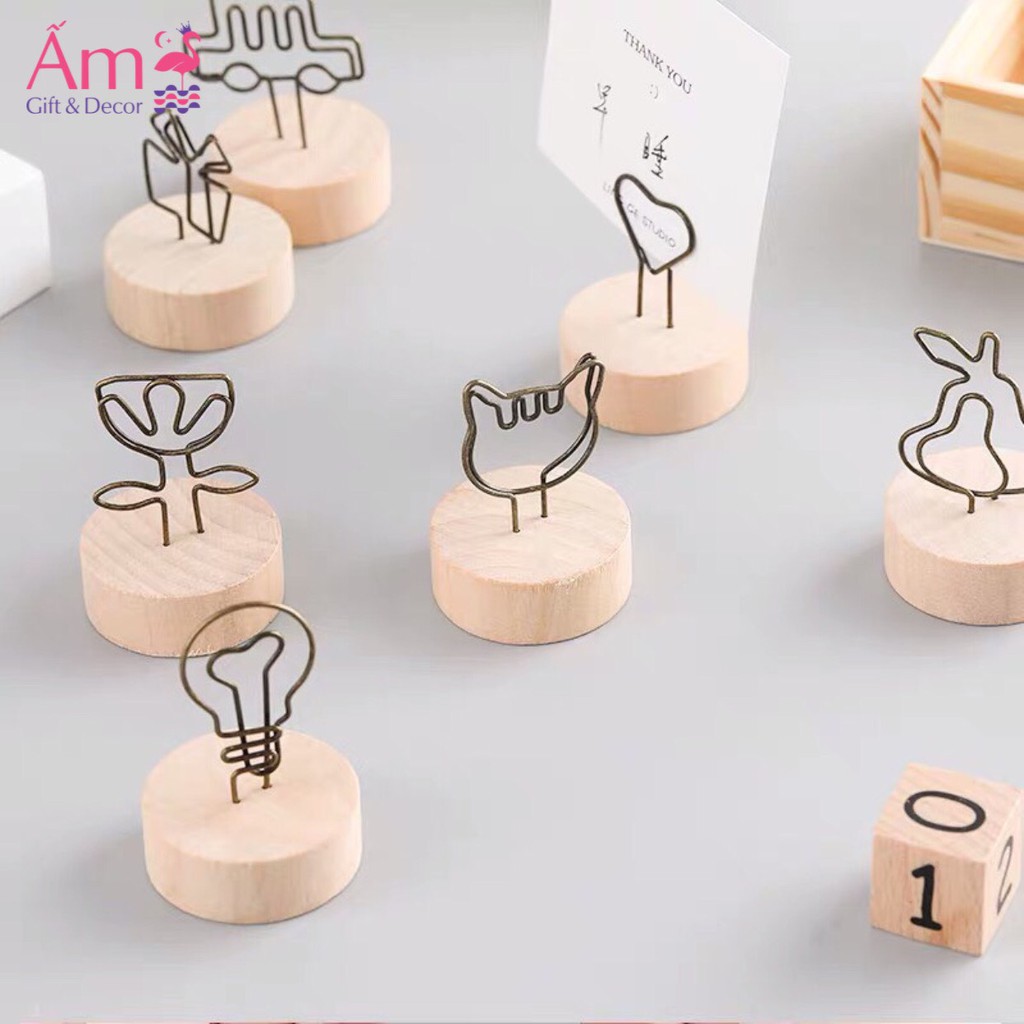 Kẹp Ảnh Để Bàn Bằng Gỗ Cute Nhiều Hình - Kẹp Ảnh Giấy Trang Trí Phòng  - Kích Thước 3x3cm - Freeship Xtra Toàn Quốc