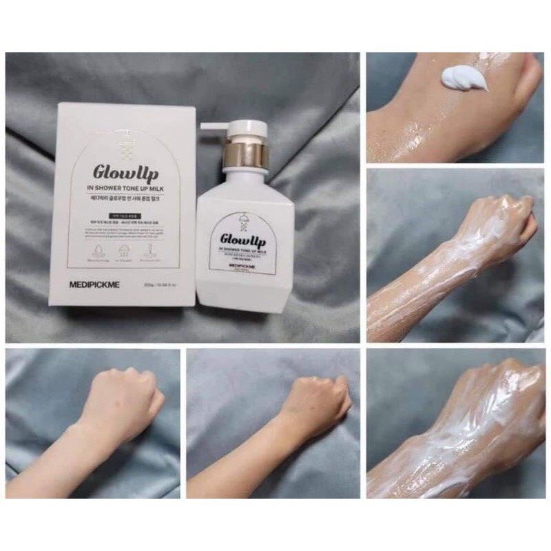 SỮA TẮM TRUYỀN TRẮNG MEDIPICKME GLOW UP IN SHOWER TONE UP MILK TRẮNG HỒNG TỰ NHIÊN