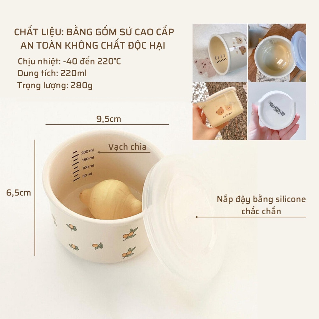 Hũ Sứ Đựng Đồ Ăn Dặm Cho Bé Phong Cách Hàn Quốc Babibu - HSAD