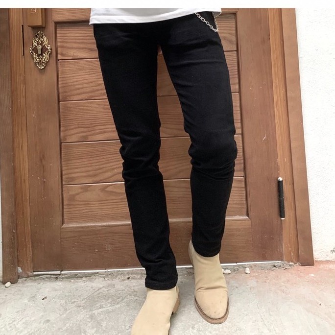 Quần jeans đen rách gối , quần skinny nam cá tính , vải co dãn thoáng mát , phù hợp học sinh sinh viên | BigBuy360 - bigbuy360.vn