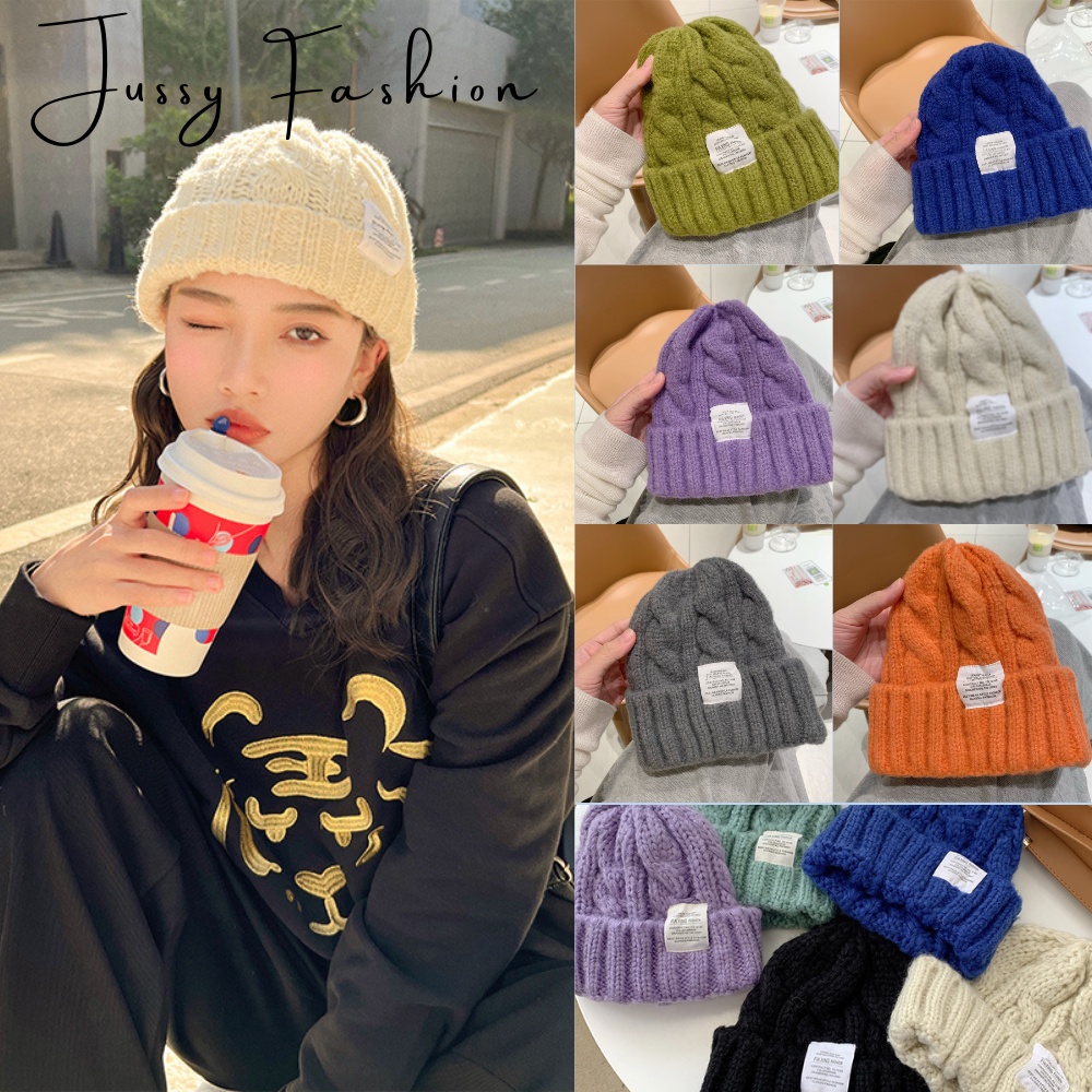 Mũ Len Dệt Kim Hàn Quốc Jussy Offcial Chất Len Dày Siêu Ấm Áp 8 Màu Hot Phong Cách Vinatge
