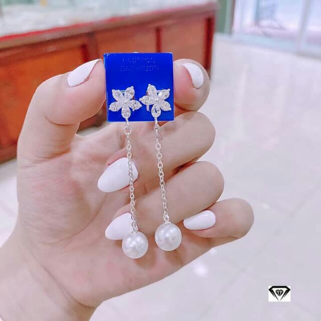 BÔNG TAI NỮ BẠC TA - BÔNG TAI NỮ DÁNG DÀI SANG CHẢNH