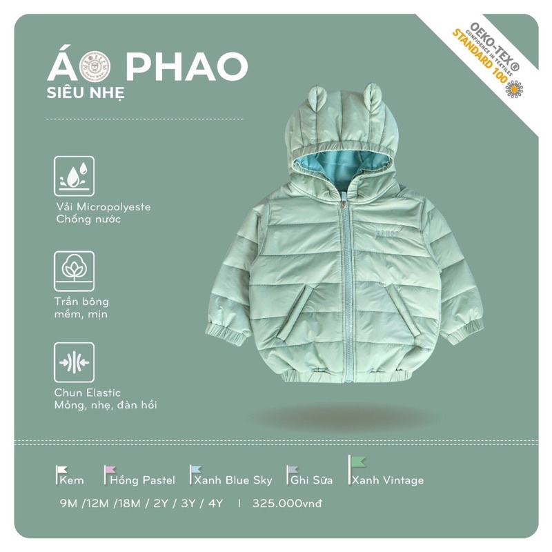 Hrnee ! Áo phao Trần bông siêu nhẹ siêu ấm cho các bé!