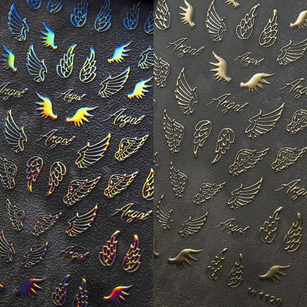 Sticker Dán Móng Nghệ Thuật Họa Tiết Đôi Cánh 5D