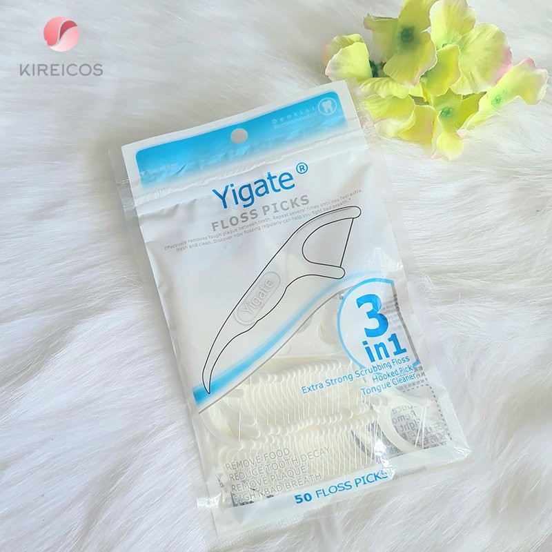 Hộp 50 Tăm Chỉ Nha Khoa 3 in 1 Vệ Sinh Răng Miệng Hiệu YiGate