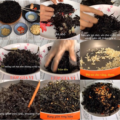 Rong Biển Sấy Mè Tuệ Tâm. Rong Biển Khô Ăn Liền & Rong Biển Sấy Khô & Rong Biển Cháy Tỏi Mè
