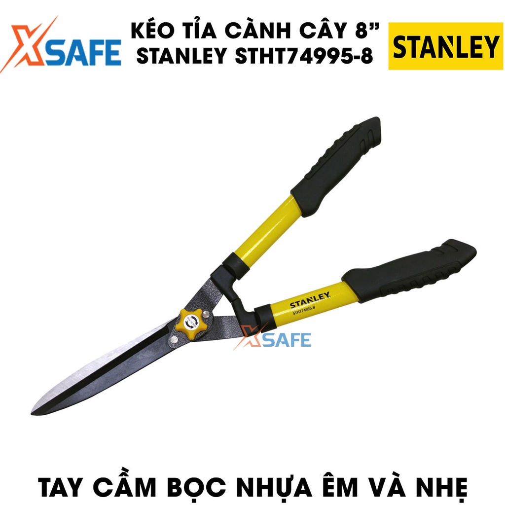 Kéo tỉa cành cây STANLEY STHT74995-8 200mm Kéo cắt tỉa tay cầm bọc nhựa êm ái, lưỡi kéo thép Carbon bén, cứng cáp