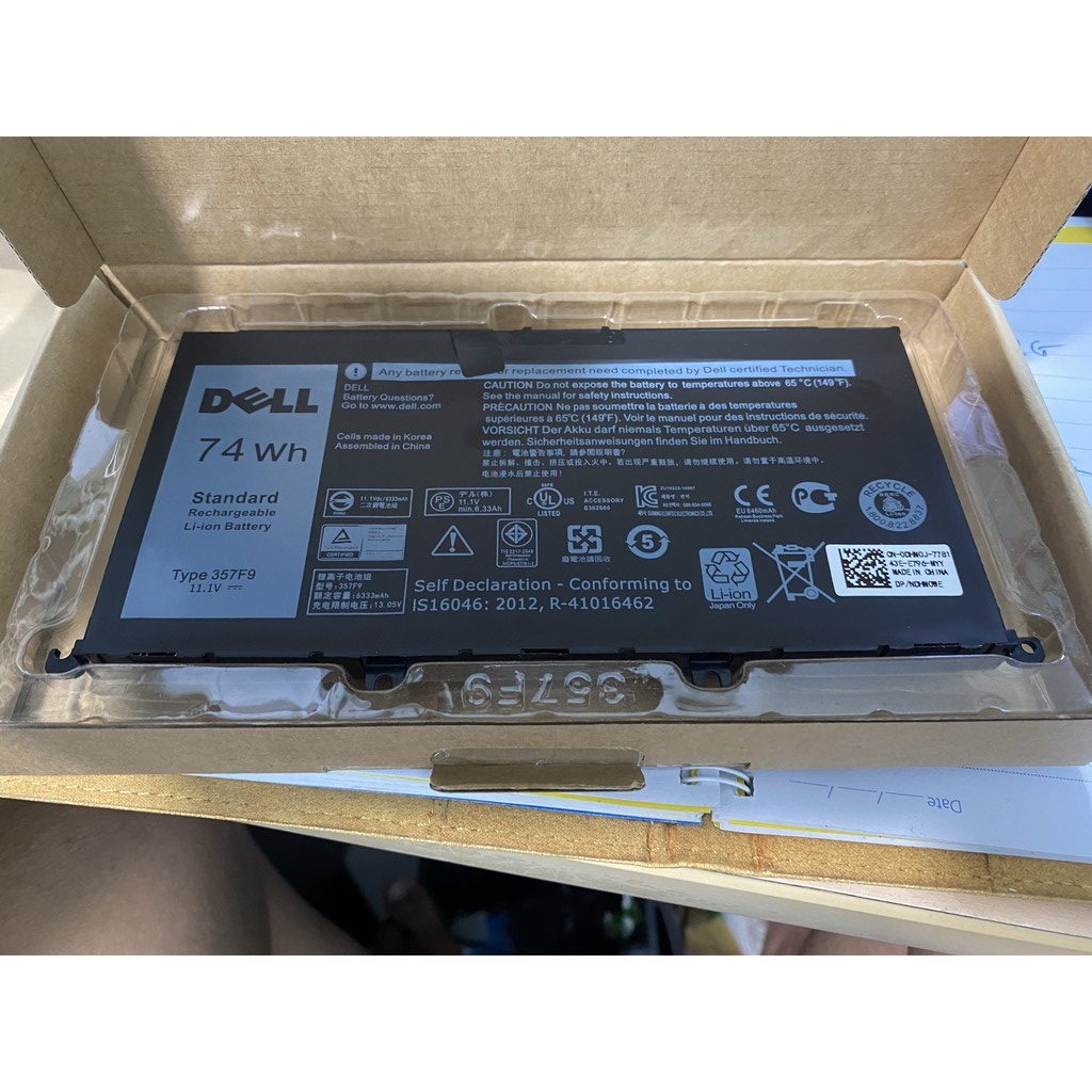 [BH12TH ]Pin laptop Dell Inspiron 15 7557 7559 7566 7567 7759 357F9 00GFJ6 0GFJ6 74Wh ZIN có logo DELL