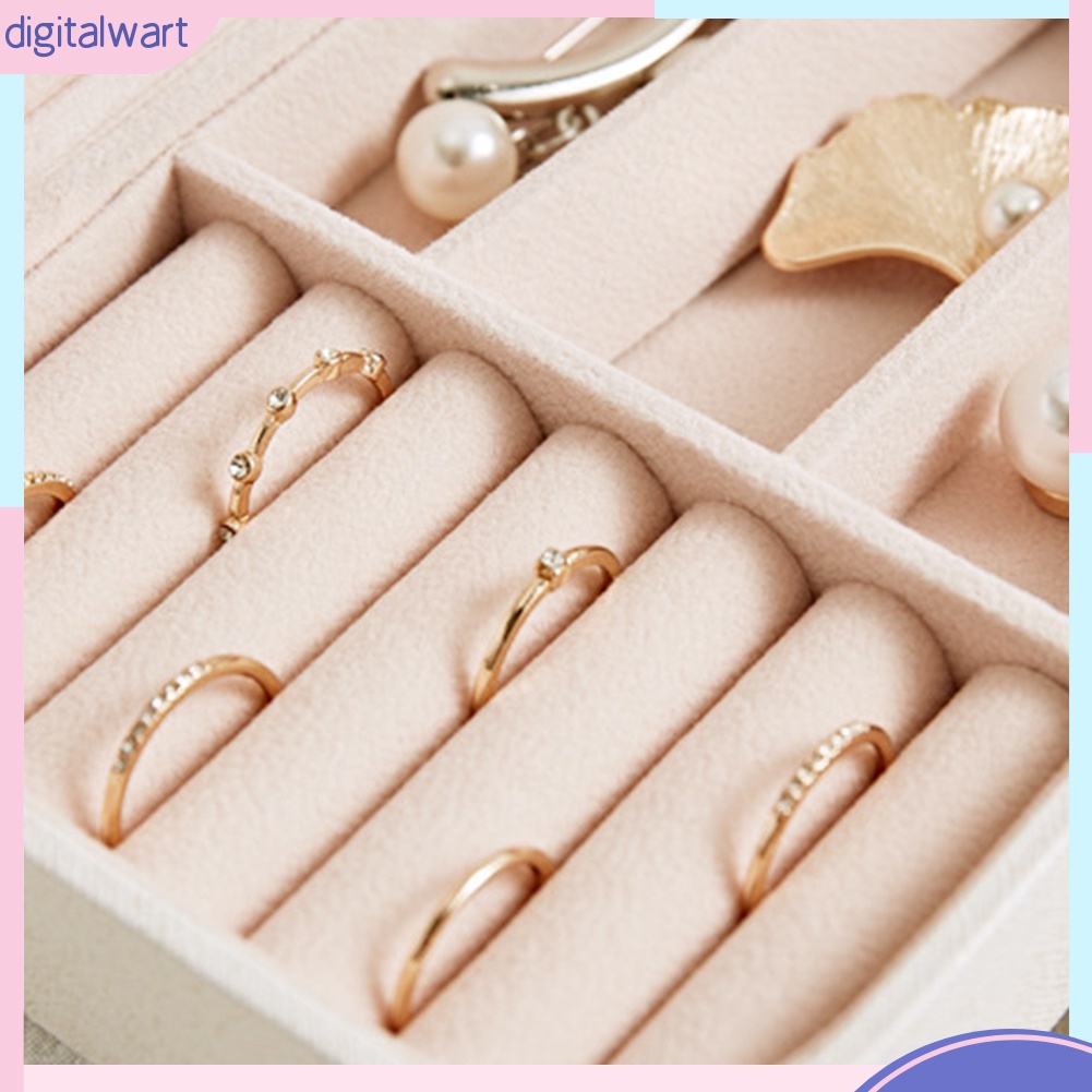 Hộp Đựng Trang Sức Thiết Kế 2 Tầng Mang Theo Du Lịch Tiện Lợi