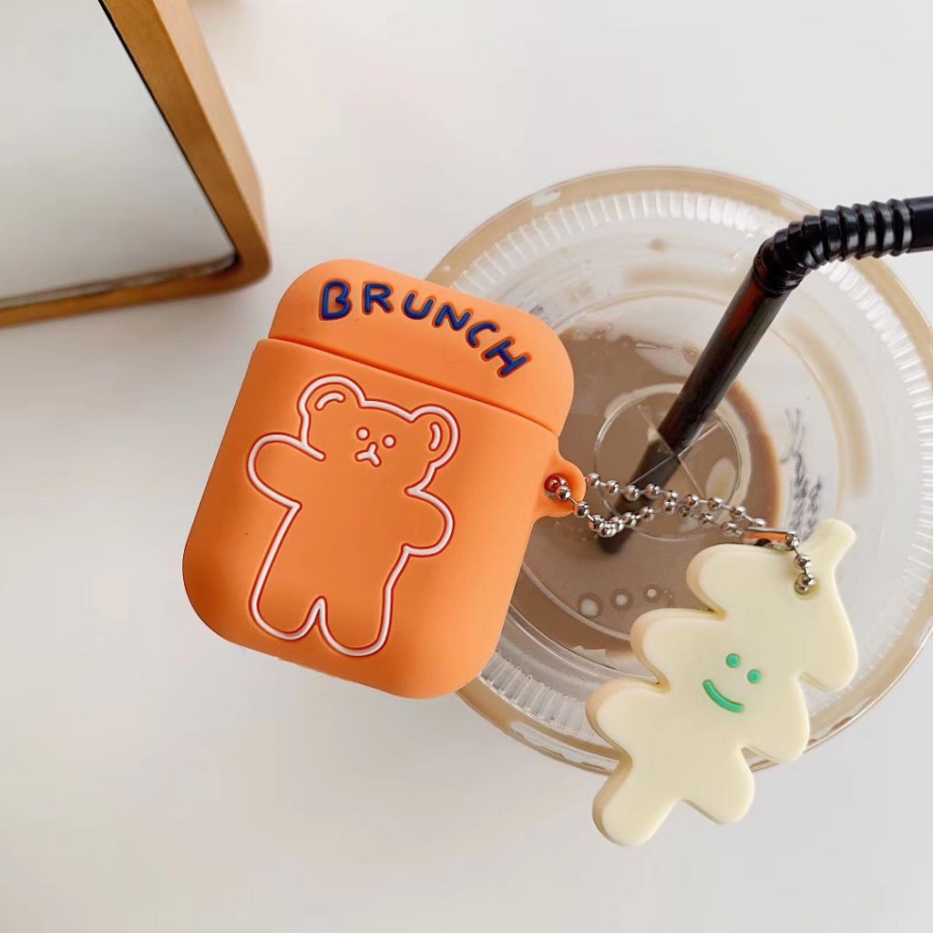 Ốp Bảo Vệ Hộp Đựng Tai Nghe Airpods 1 / 2 Hình Gấu Brunch Đáng Yêu Dễ Thương