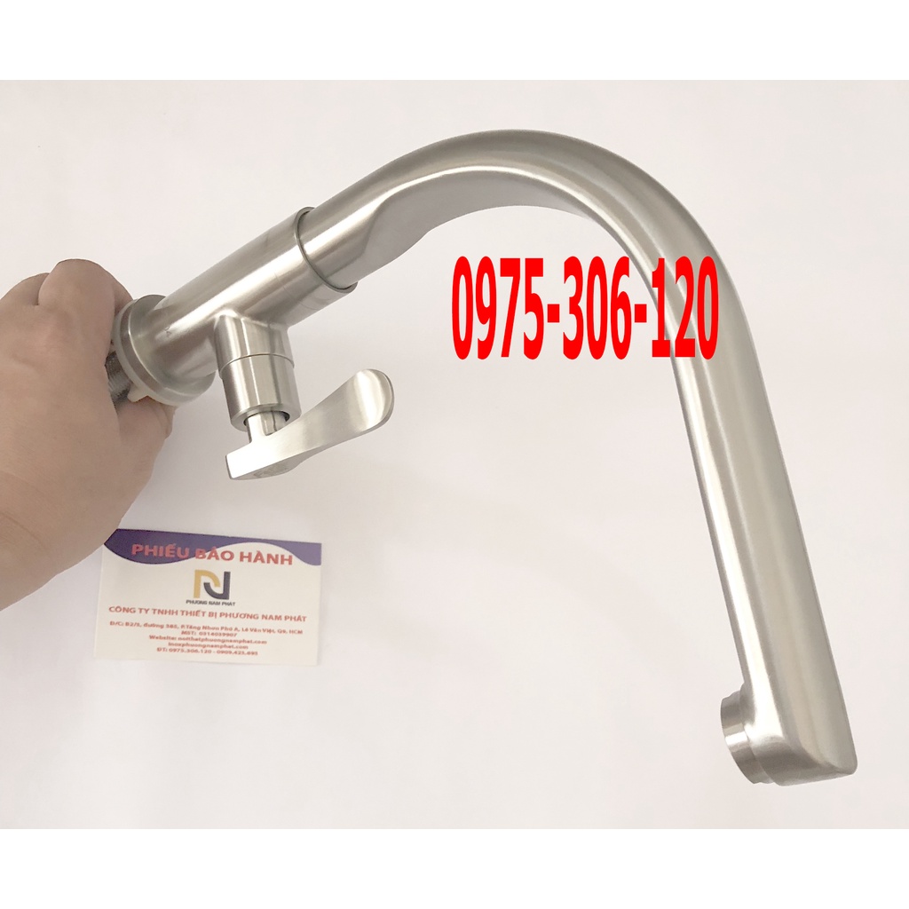 [LOẠI 1-CHẮC CHẮN] Vòi rửa chén bát lạnh 100% inox 304 N5003 Fotar vòi thiên nga