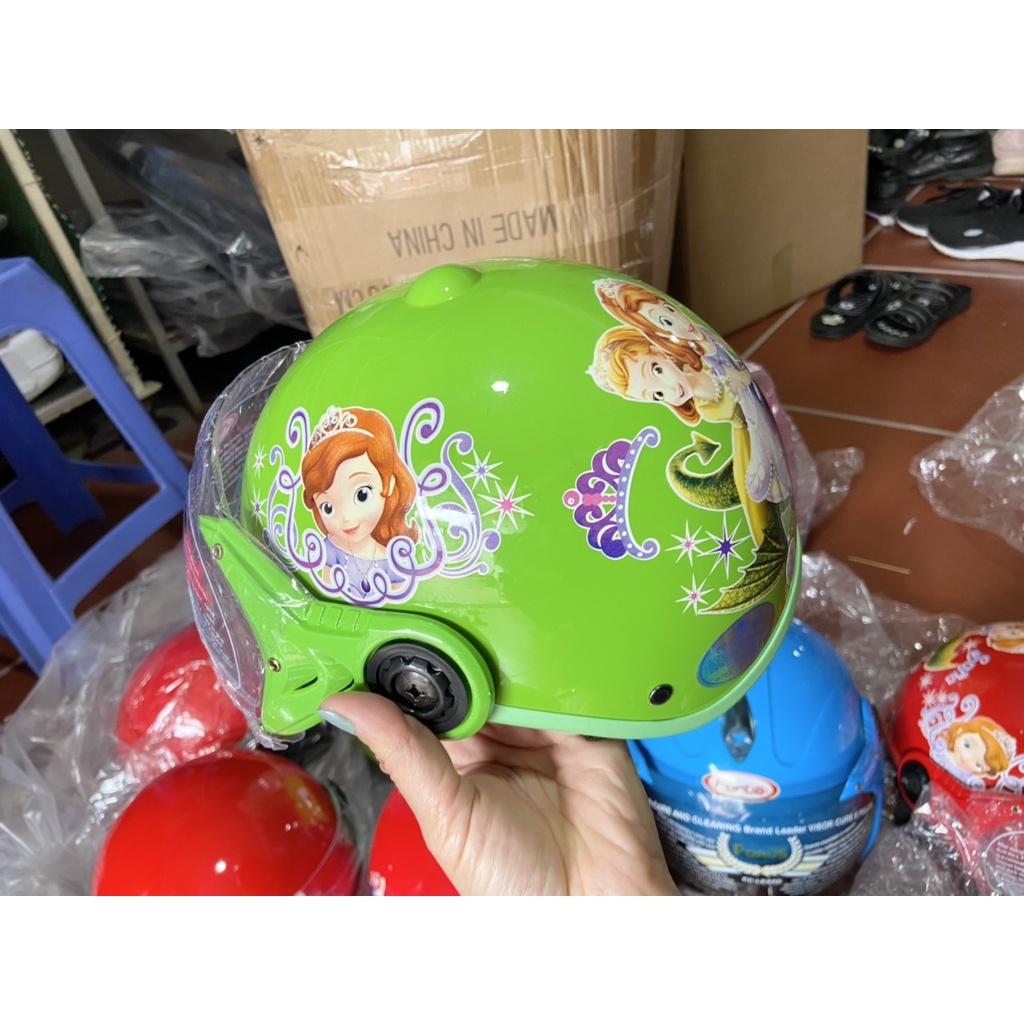 {XẢ KHO } MŨ BẢO HIỂM TRẺ EM ATA NỬA ĐẦU CÓ KÍNH - DÀNH CHO BÉ TỪ 5 ĐẾN 9 TUỔI