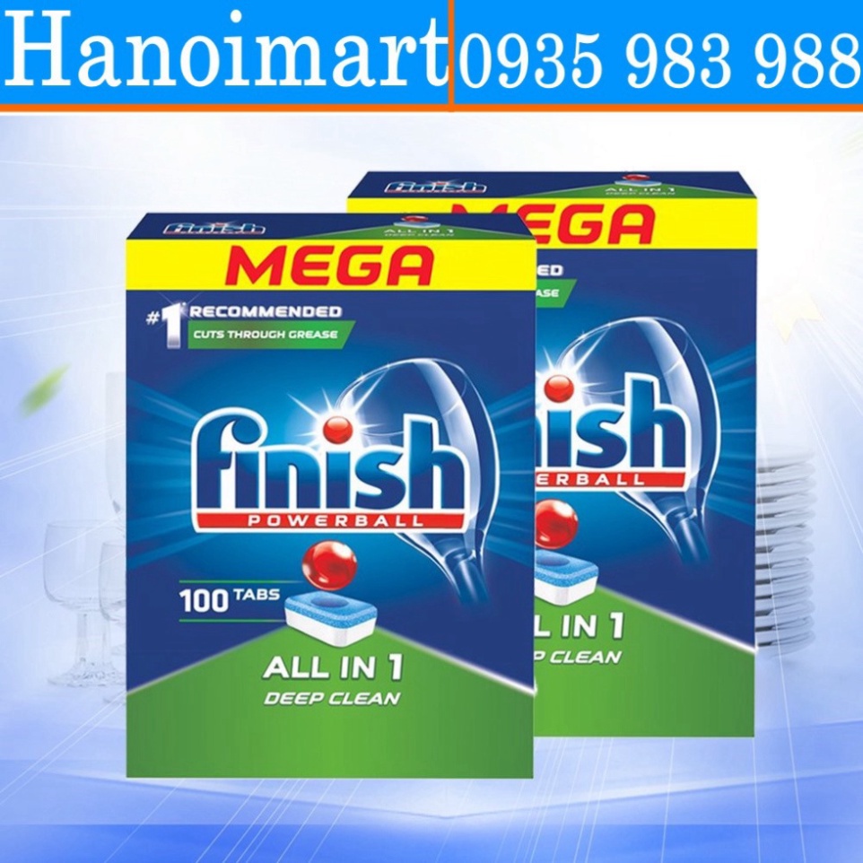 Viên rửa bát Finish All in one 120 viên, 90, 48 viên finish all in 1 max