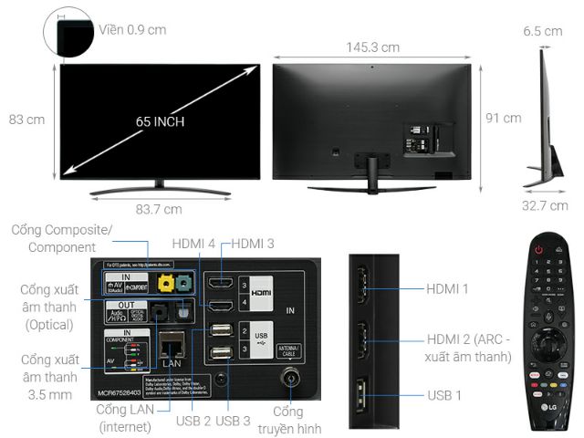 Smart tivi LG 4K 65 inch 65SM8600PTA.MODEL2019 | BigBuy360 - bigbuy360.vn