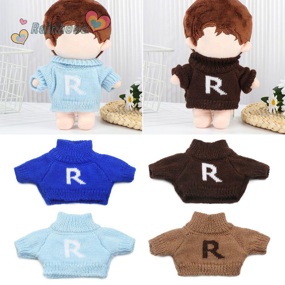 RAINBOW Plush Toy Dolls Sweater Handmade Dolls Clothes Doll Clothes for 20CM Birthday Gifts DIY Mini Outfit Kids Toys Accessories/Multicolor