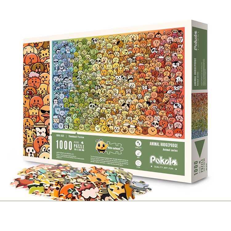 Cá Chép - Puzzle Pokolo - Bộ Xếp Hình Hoạt Hình 1000 Miếng - Chủ đề: Chó, mèo