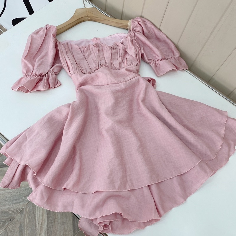 ĐẦM TRẮNG XẾP LY NGỰC THẮT NƠ LƯNG