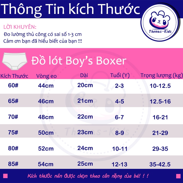 Hộp 5 quần lót phong cách Hàn Quốc cho bé trai B151