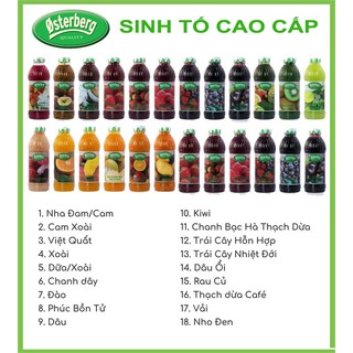 Sinh Tố Osterberg chai 1 Lít - Đủ Mùi Vị
