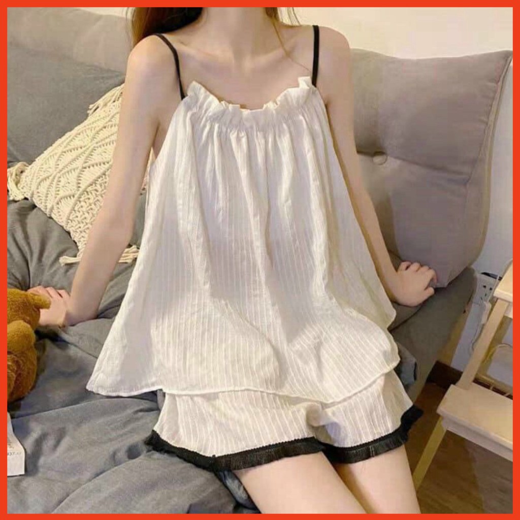 Sale rẻ {Bán Lẻ Giá Sỉ +FREESHIP} Bộ Đũi Mặc Nhà💖HÀNG LOẠI I 💖 Sét Yếm Đũi, Quần Đùi Sang Chảnh, Thoáng Mát Thoải Mái, S