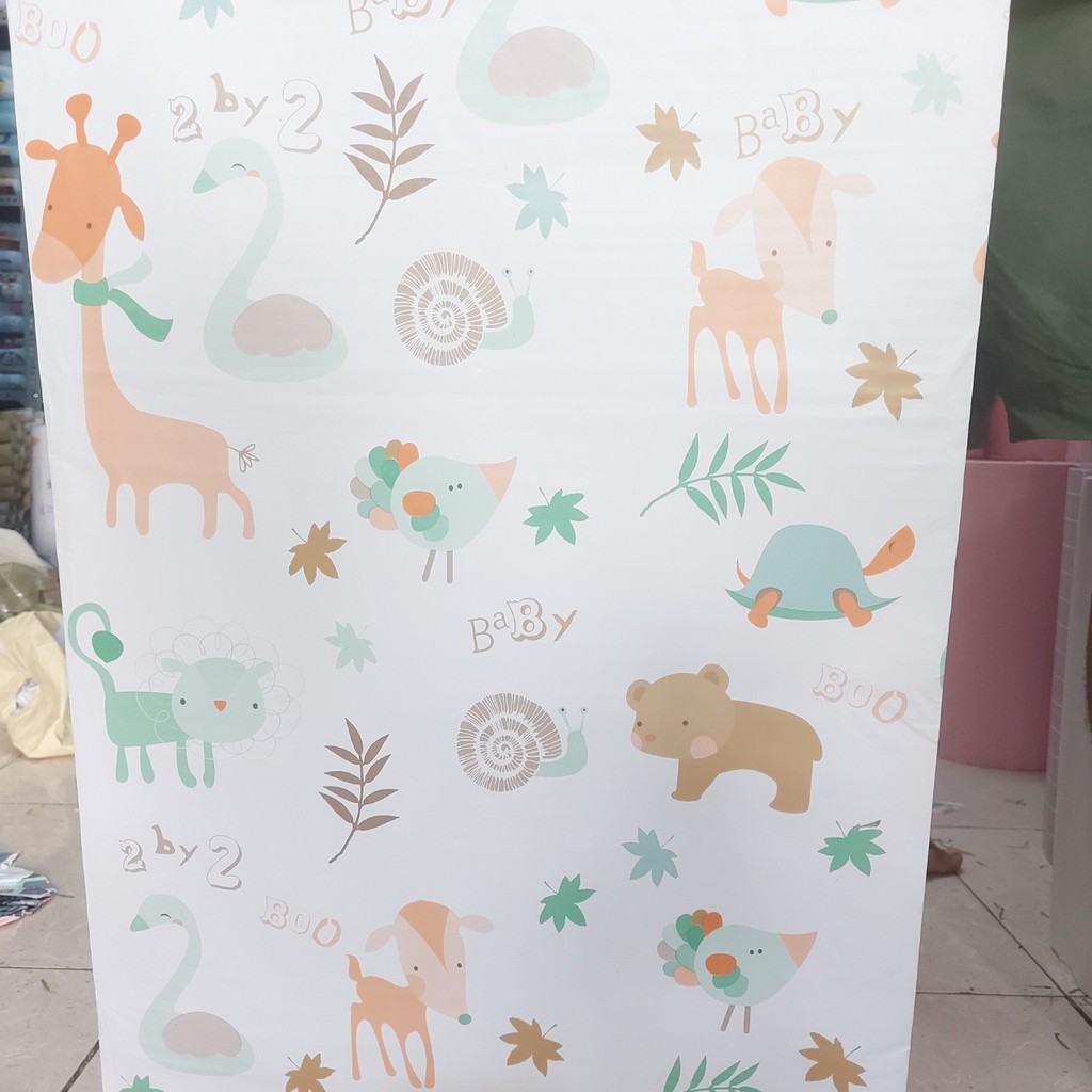 1m decal giấy dán tường động vật xinh khổ 45cm keo sẵn