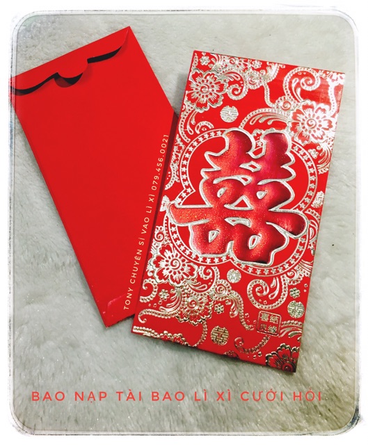 Bao lì xì cưới trao duyên, bao lì xì song hỷ xịn, bao lì xì nạp tài Mẫu QUÝ TỘC