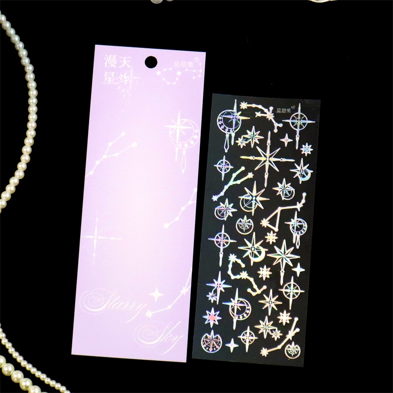 Steve Nhãn Dán Xích Hình Bướm 3D Màu Bạc Chính Hãng Tạp Chí Trang Trí