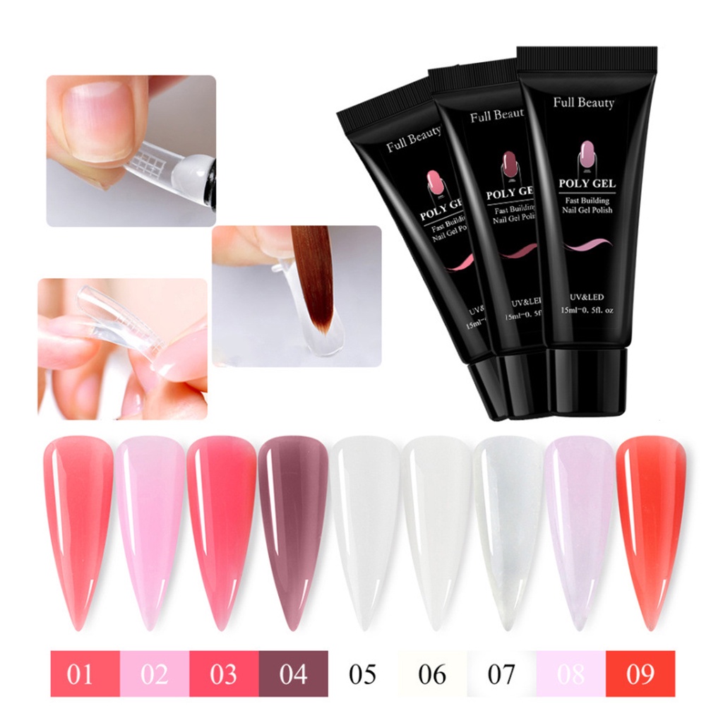 Gel Nối Dài Móng Tay 15ml Nhiều Màu Sắc Chuyên Dụng Cho Salon