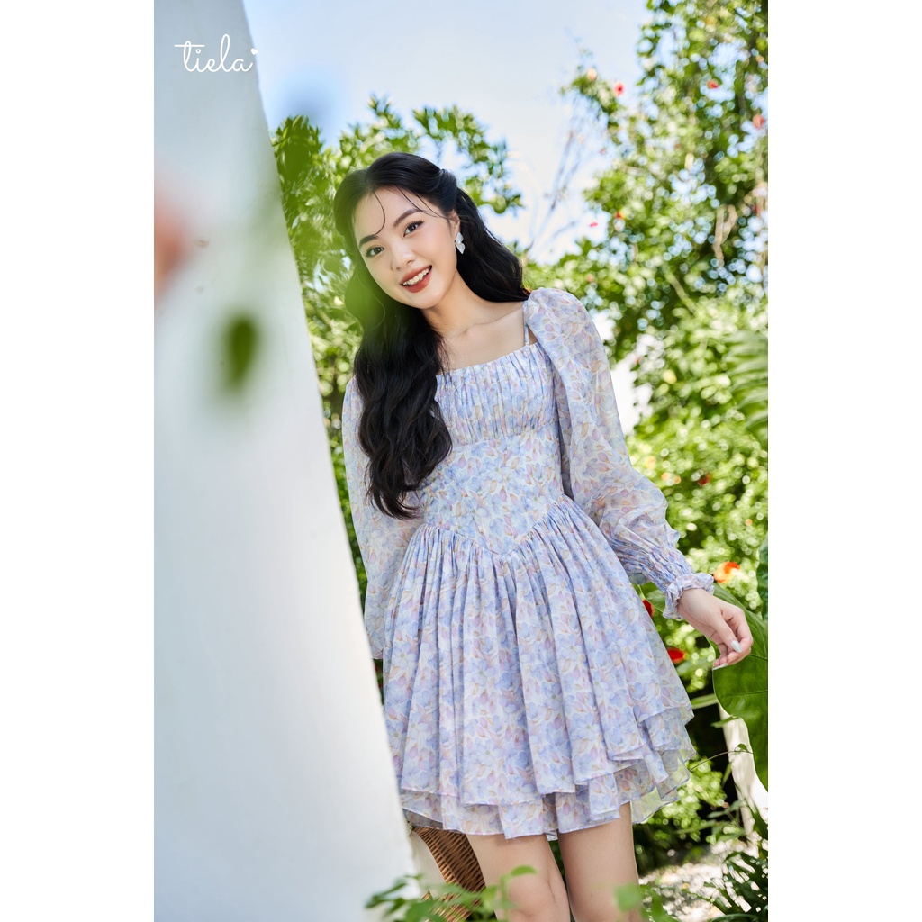 TIELA Đầm váy hoa hồng tím hai tầng - Michelia Dress