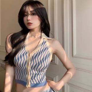 Áo nữ ngắn hở lưng cổ v