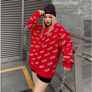 Áo sweater form rộng mùa đông sweater gozzone - màu đỏ