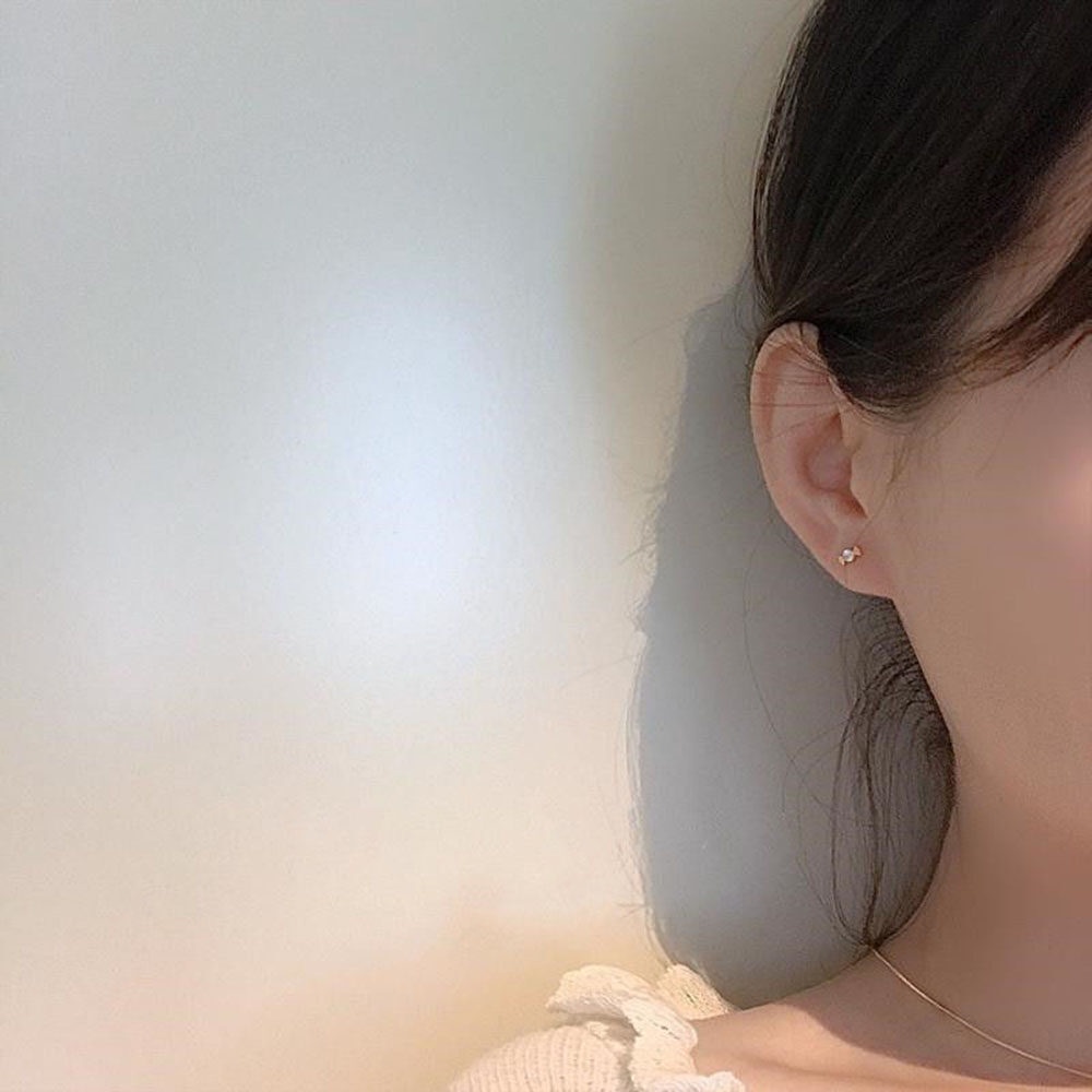 Bông tai mạ bạc 925 đính đá zircon phong cách Hàn Quốc nhiều kiểu tùy chọn