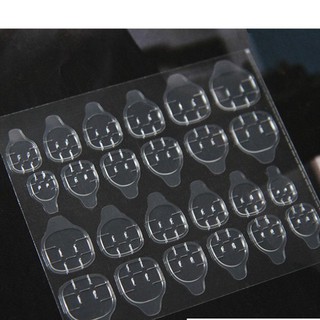 01 Tấm gồm 24 miếng Keo dán móng tay trong suốt chống thấm nước dùng trang trí làm đẹp nail