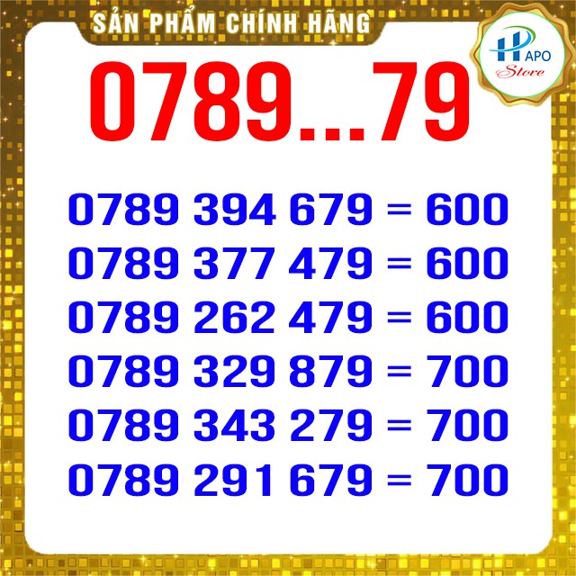 SIM THẦN TÀI LỚN 79 - SIM SỐ ĐẸP THẦN TÀI - HAPO STORE