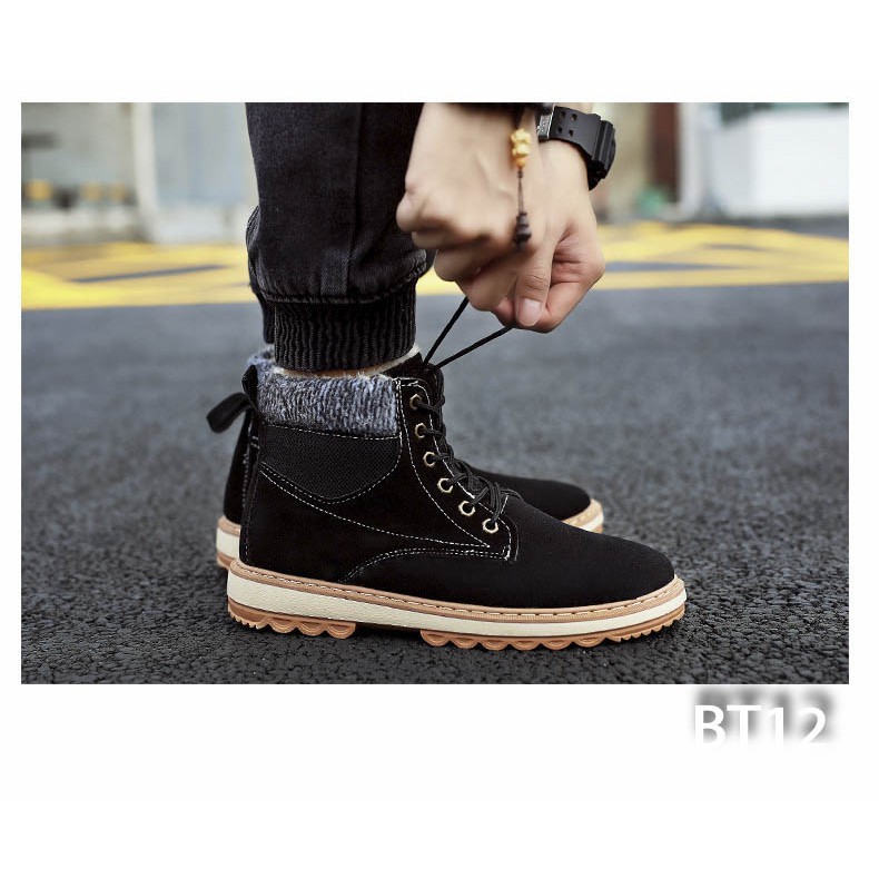 Giày Nam Cổ Cao BT12 - Màu Đen