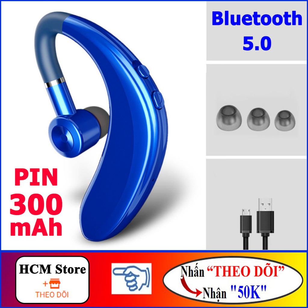 Tai nghe bluetooth 5.0 móc tai S109, Pin 300mAh, Nghe gọi to rõ