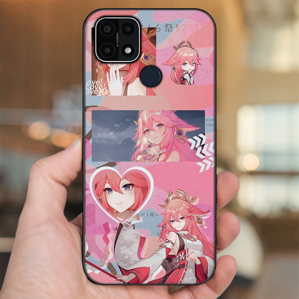 Ốp lưng Oppo A15, A15s viền đen in hình Yae Miko Genshin Impact