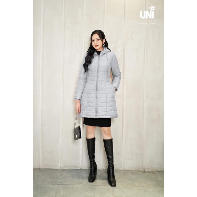 Áo Phao Nữ Dáng Dài UNIVTH Trần Bông Chiết Eo Tôn Dáng 1ap203 Uni Korean Fashion