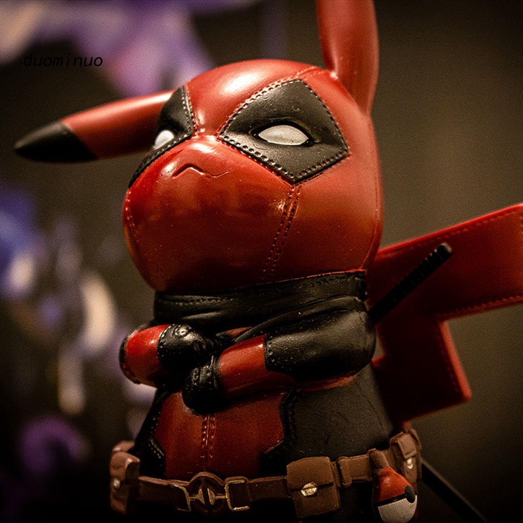 Đồ Chơi Mô Hình Nhân Vật Pikachu Deadpool Bằng PVC Trang Trí Ngộ Nghĩnh Vui Nhộn