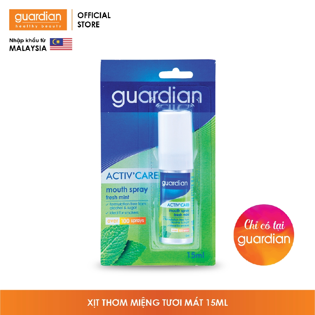 Xịt thơm miệng Guardian Bạc Hà tươi mát 15ml