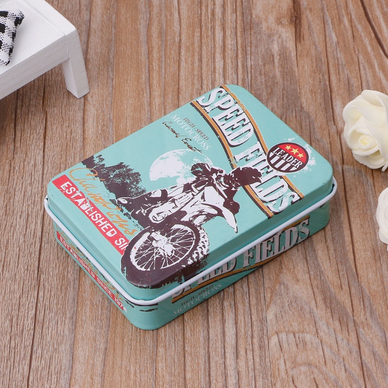 Hộp đựng đồ bằng thiếc kim loại nhỏ xinh có thể đựng trang sức/ đồng xu/ hoa tai/ tai nghe