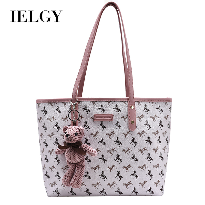 Túi tote IELGY sức chứa lớn in họa tiết thời trang mùa hè cho nữ