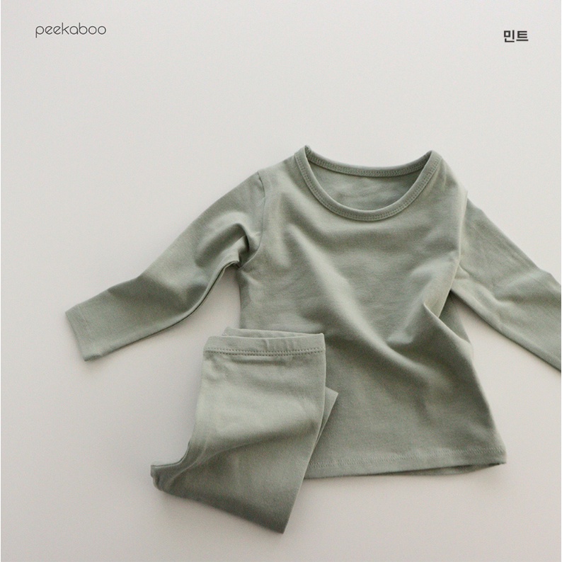 (Chính hãng) Bộ rời dài tay trơn Modal 2022 Cotton siêu co giãn PEEKABOO made in Korea cho bé trai và bé gái