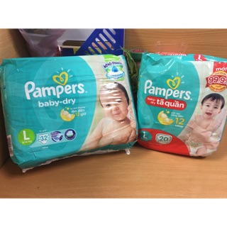 Bỉm pampers l32 và l20 quần