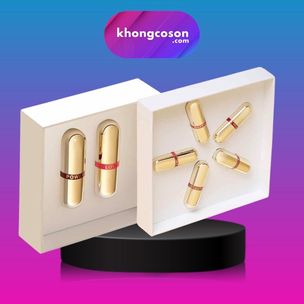 Son Thỏi Mini - Set 2 - Set 5 Thỏi Love M.O.I Hồ Ngọc Hà - Golden Gift - Khongcoson