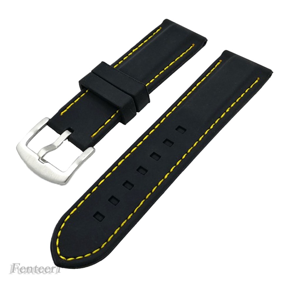 Dây Đồng Hồ Thể Thao Bằng Silicone Có Khóa Thép 20mm 22mm 24mm 26mm Fenteer1 Cho Nam