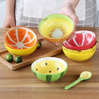 Bát sứ ăn dặm cho bé kiểu Nhật hình gấu thỏ trái cây dễ thương  [KHÔNG KÈM THÌA , ĐĨA]