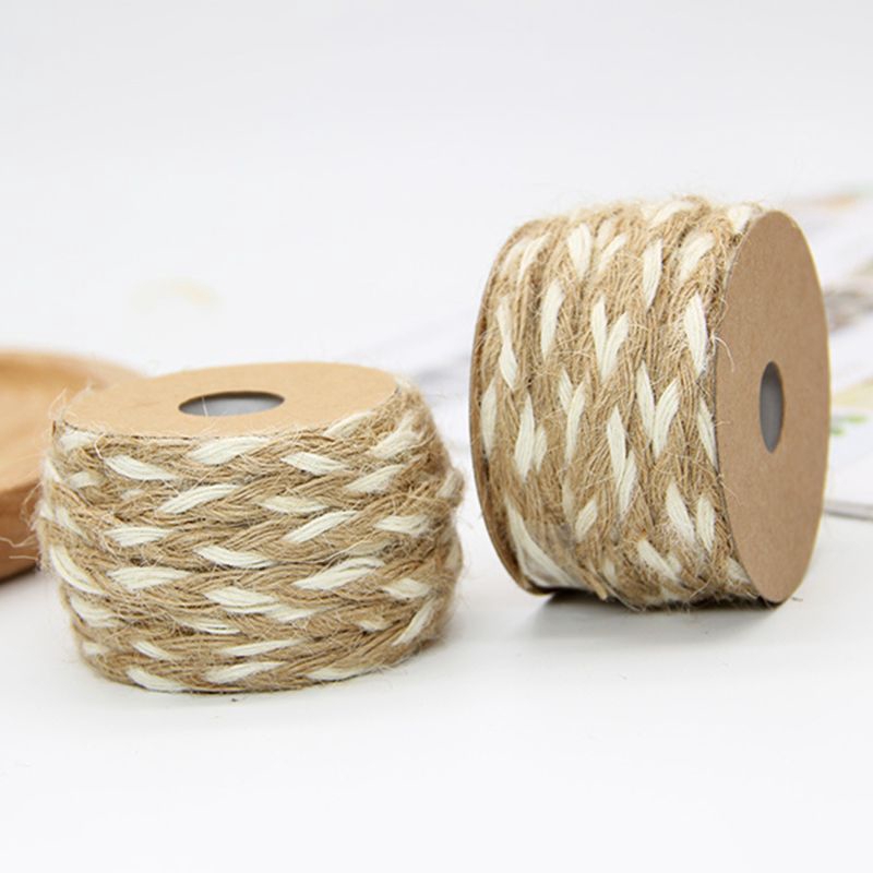 love* 5m Double Color Natural Jute Twine Rope String Cord DIY Craft Burlap Scrapbook